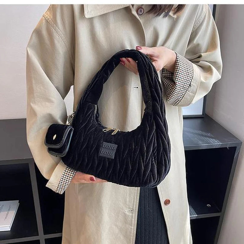 Luxury Brand Nylon Hobos Shoulder Bag for Women Handbag Clutch Purses New Design with Coin Purse