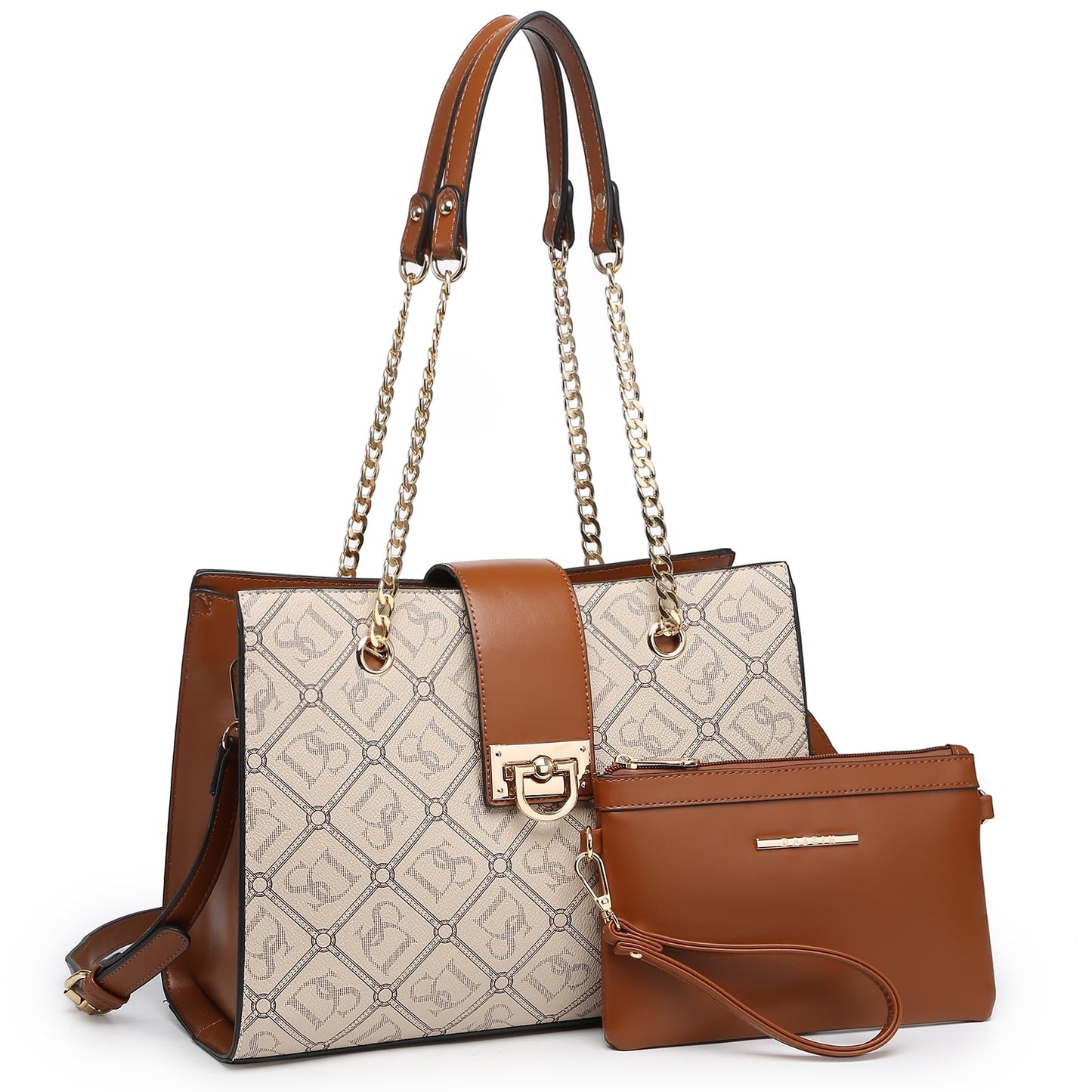 Chic Vegan Leather Hobo Handbag with Matching Clutch - Versatile Tote for Every Occasion