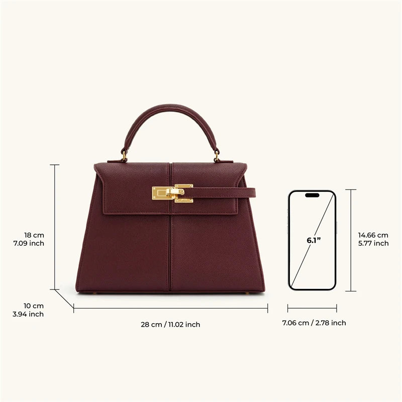 Elevate Your Style with the Elise Burgundy Handbag - A Chic and Spacious Crossbody for Modern Women
