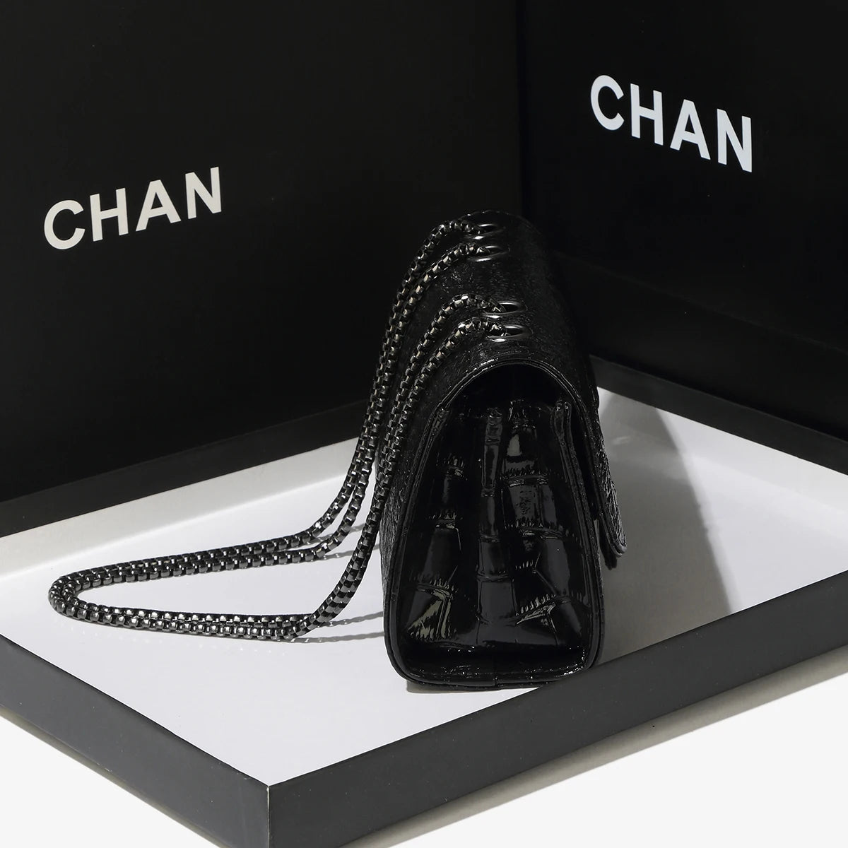 Crocodile Patterned Handbag   