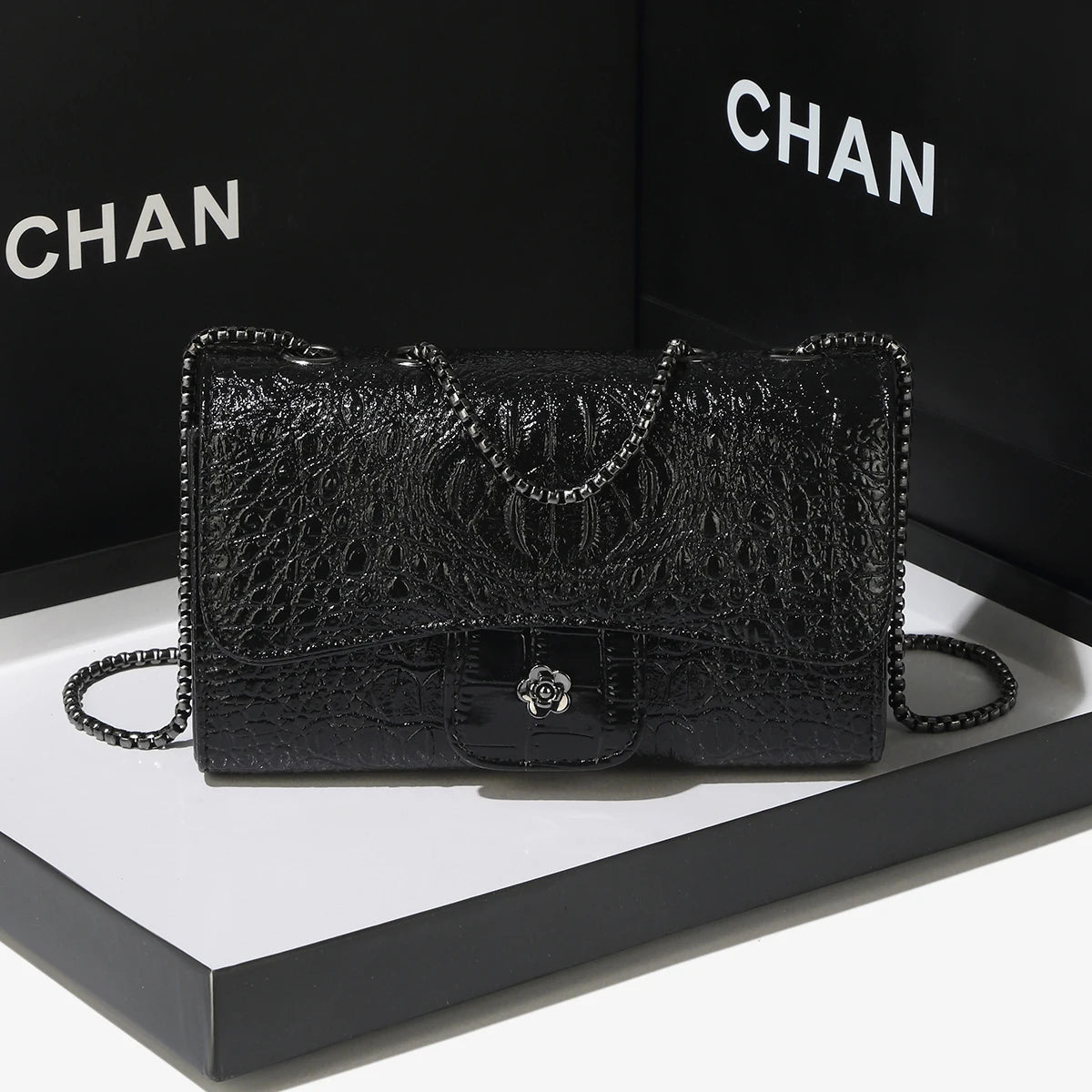 Crocodile Patterned Handbag   