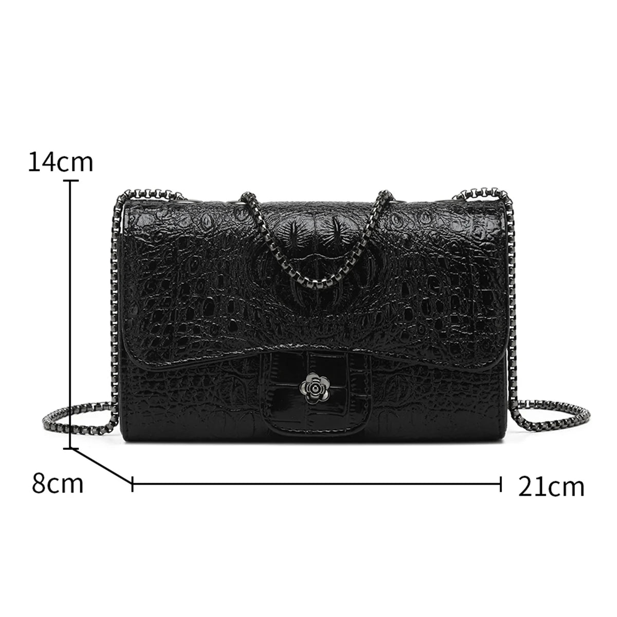 Crocodile Patterned Handbag   