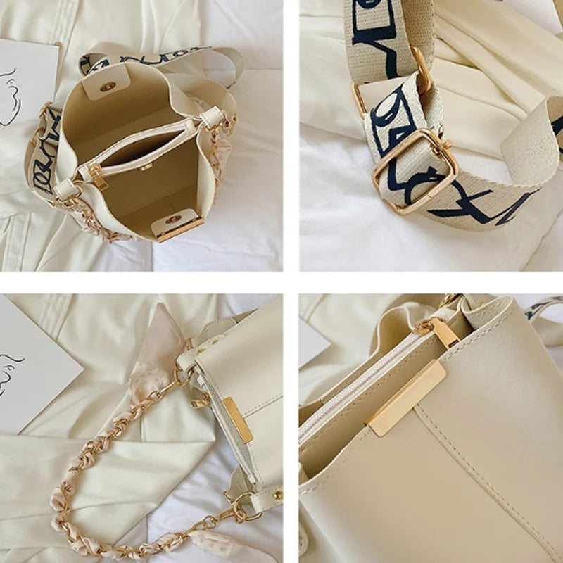 Ribbon Chain Bucket Bag 